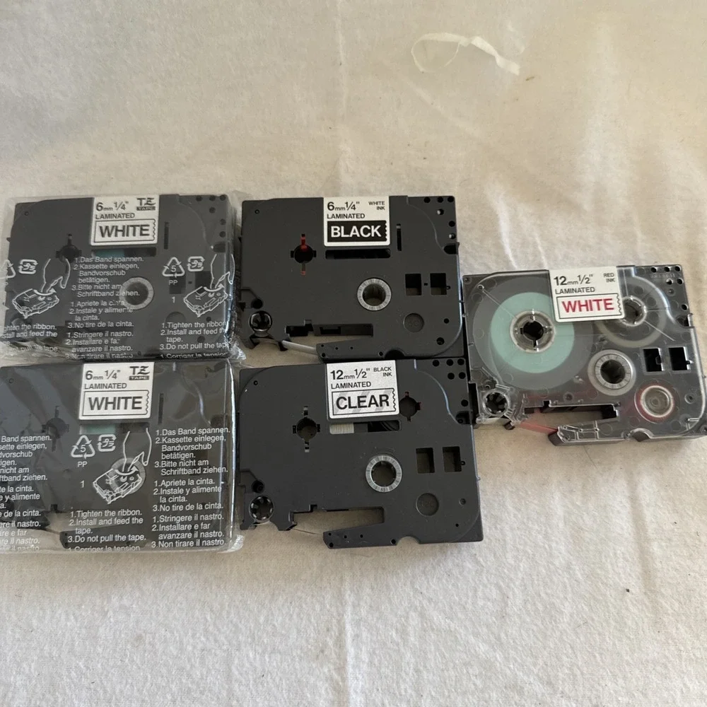 5 GENUINE Brother TZ-131 P-Touch Label Tape 1/4